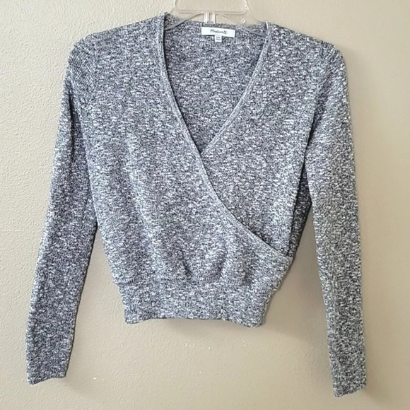 Madewell Sweaters - Madewell Gray Heathered Faux Wrap Sweater - Size XXSmall